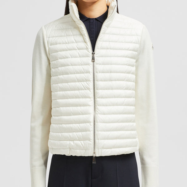 PADDED WOOL ZIP-UP CARDIGAN