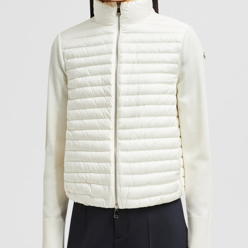 PADDED WOOL ZIP-UP CARDIGAN