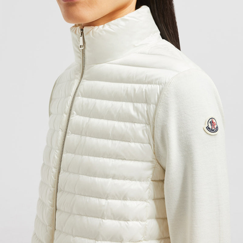 PADDED WOOL ZIP-UP CARDIGAN