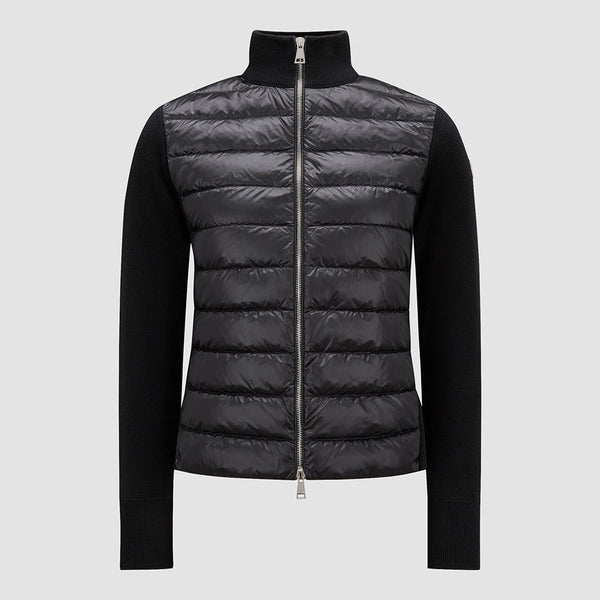 PADDED WOOL ZIP-UP CARDIGAN