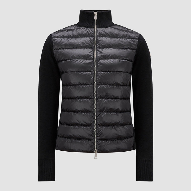PADDED WOOL ZIP-UP CARDIGAN