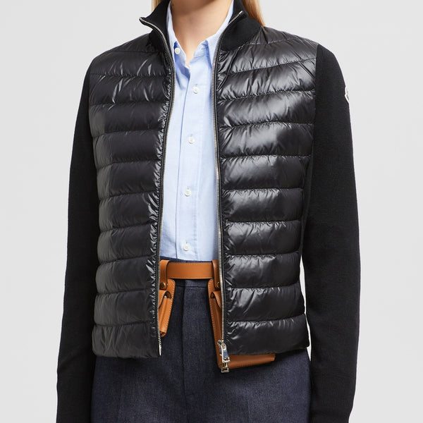 PADDED WOOL ZIP-UP CARDIGAN