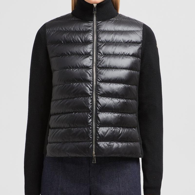 PADDED WOOL ZIP-UP CARDIGAN