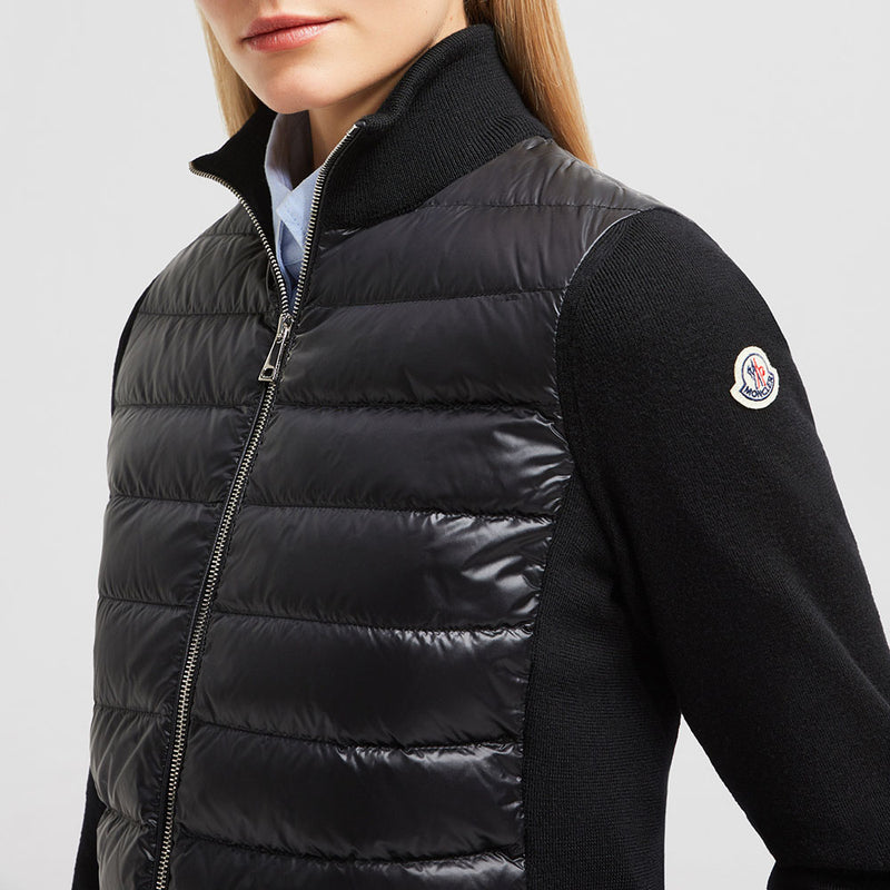 PADDED WOOL ZIP-UP CARDIGAN