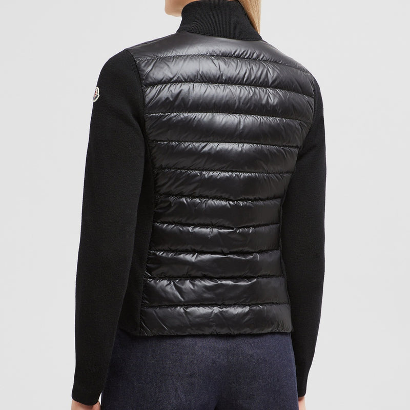 PADDED WOOL ZIP-UP CARDIGAN