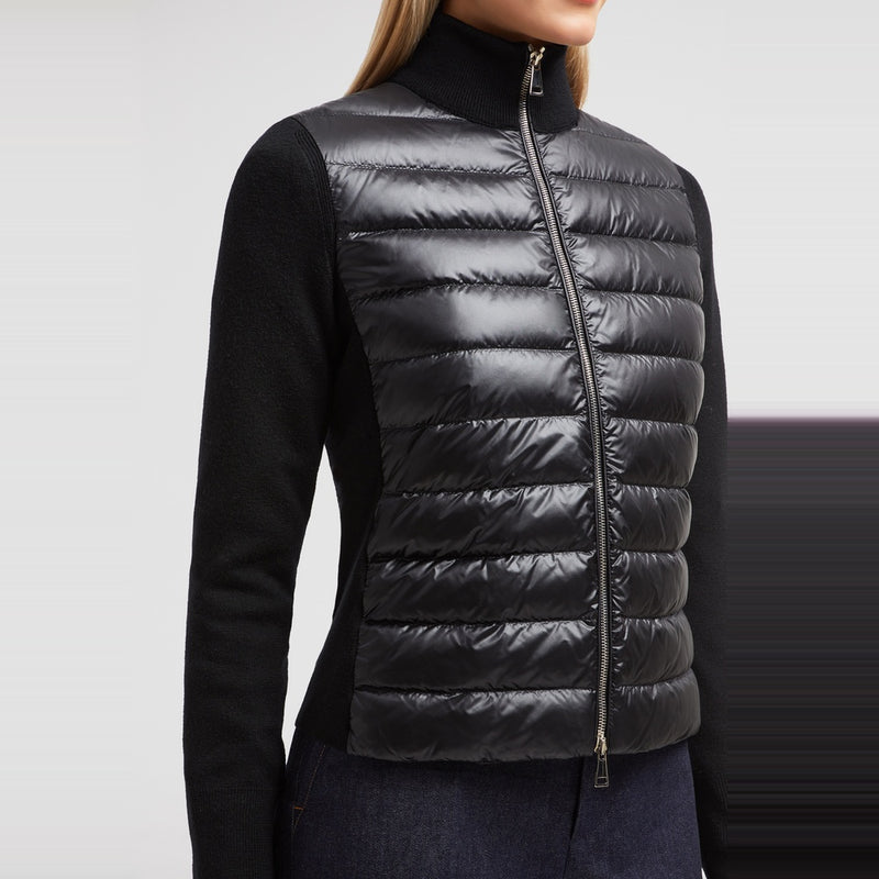 PADDED WOOL ZIP-UP CARDIGAN