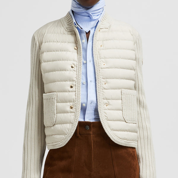 PADDED WOOL CARDIGAN