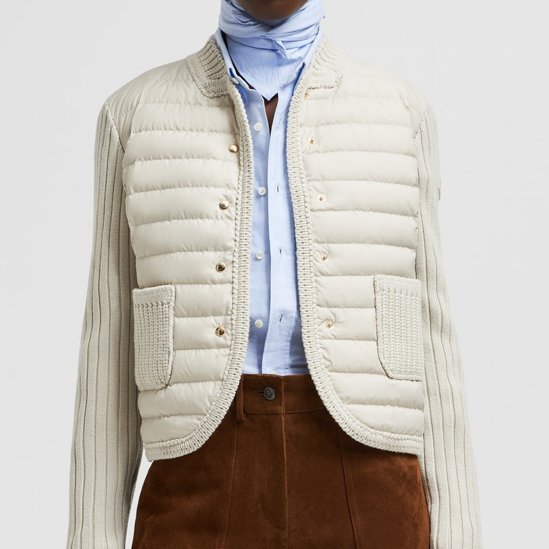 PADDED WOOL CARDIGAN