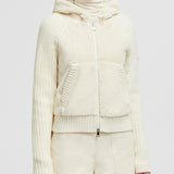 PADDED WOOL & TEDDY ZIP-UP HOODIE