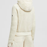 PADDED WOOL & TEDDY ZIP-UP HOODIE