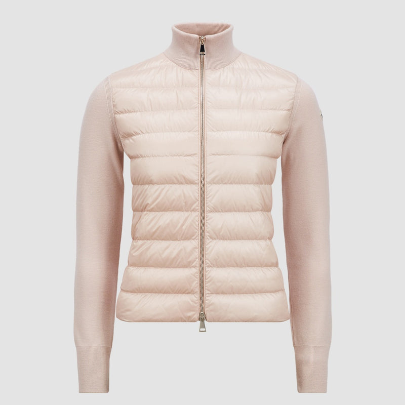 PADDED WOOL ZIP-UP CARDIGAN