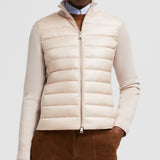 PADDED WOOL ZIP-UP CARDIGAN