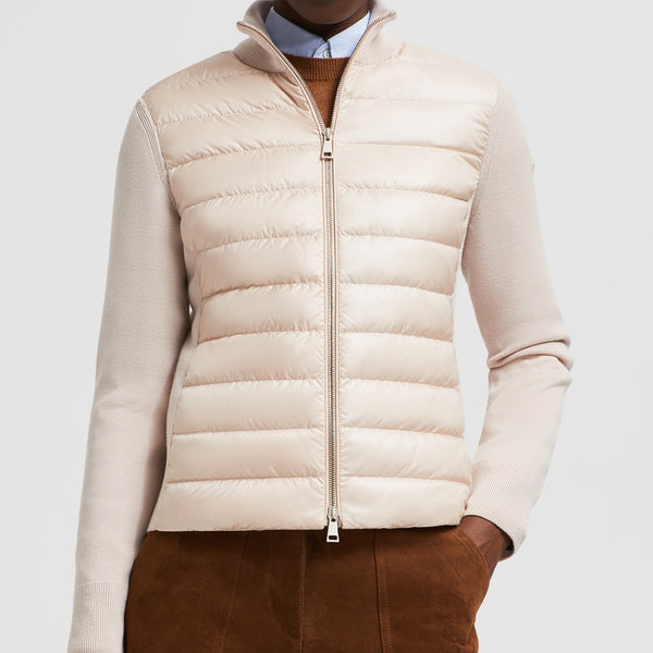 PADDED WOOL ZIP-UP CARDIGAN
