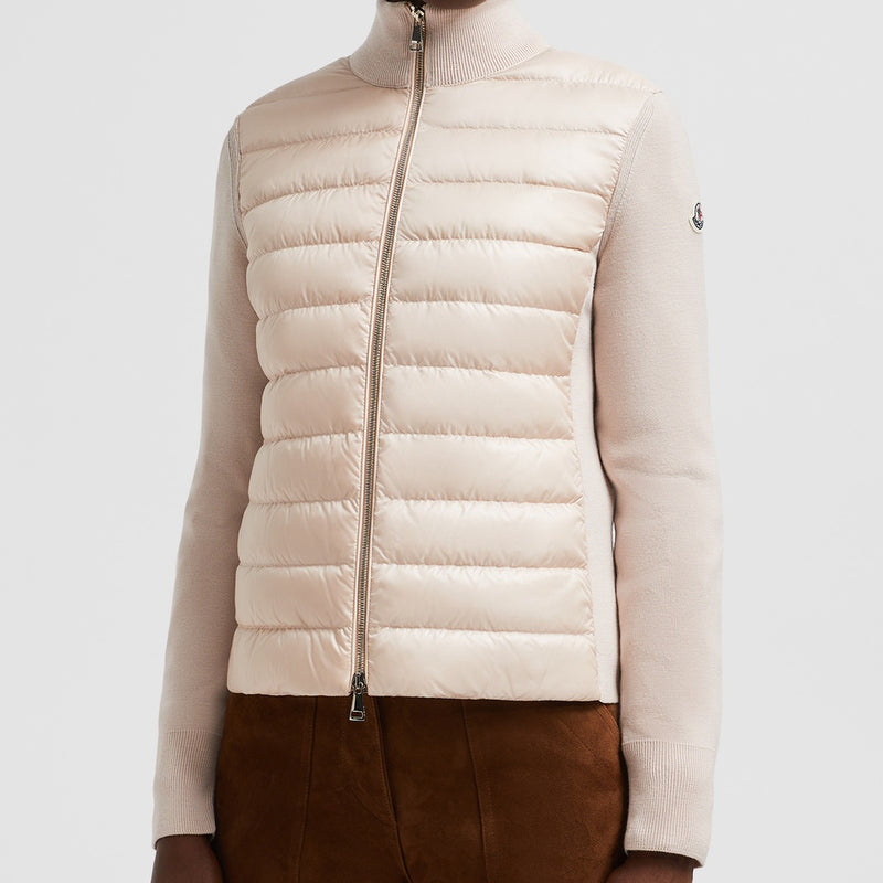 PADDED WOOL ZIP-UP CARDIGAN
