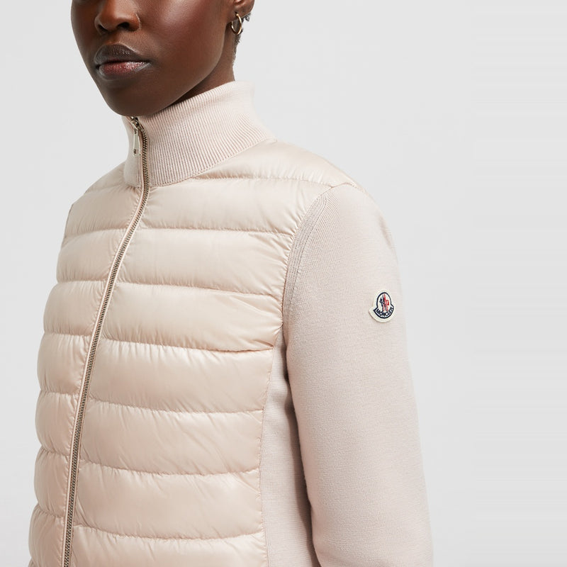 PADDED WOOL ZIP-UP CARDIGAN