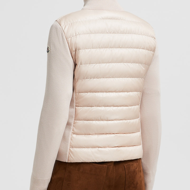 PADDED WOOL ZIP-UP CARDIGAN