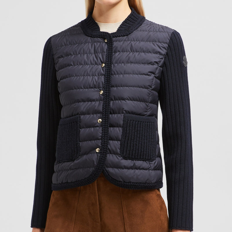 PADDED WOOL CARDIGAN