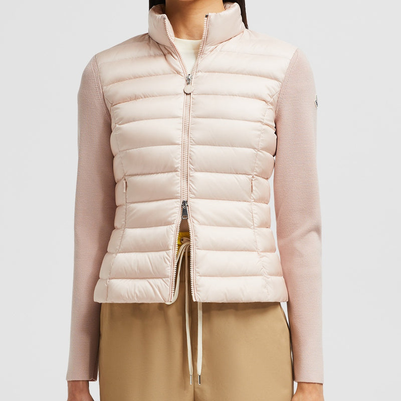 PADDED WOOL ZIP-UP CARDIGAN