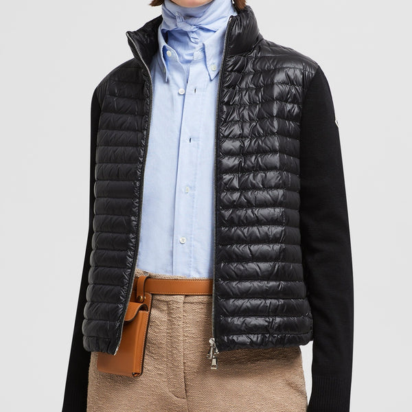 PADDED WOOL ZIP-UP CARDIGAN