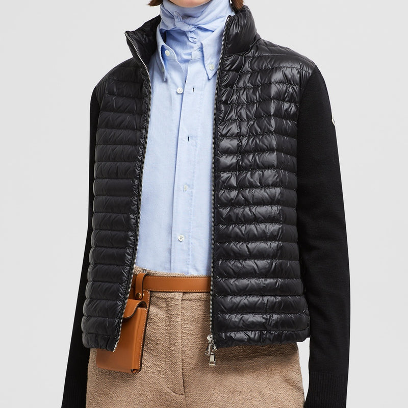 PADDED WOOL ZIP-UP CARDIGAN