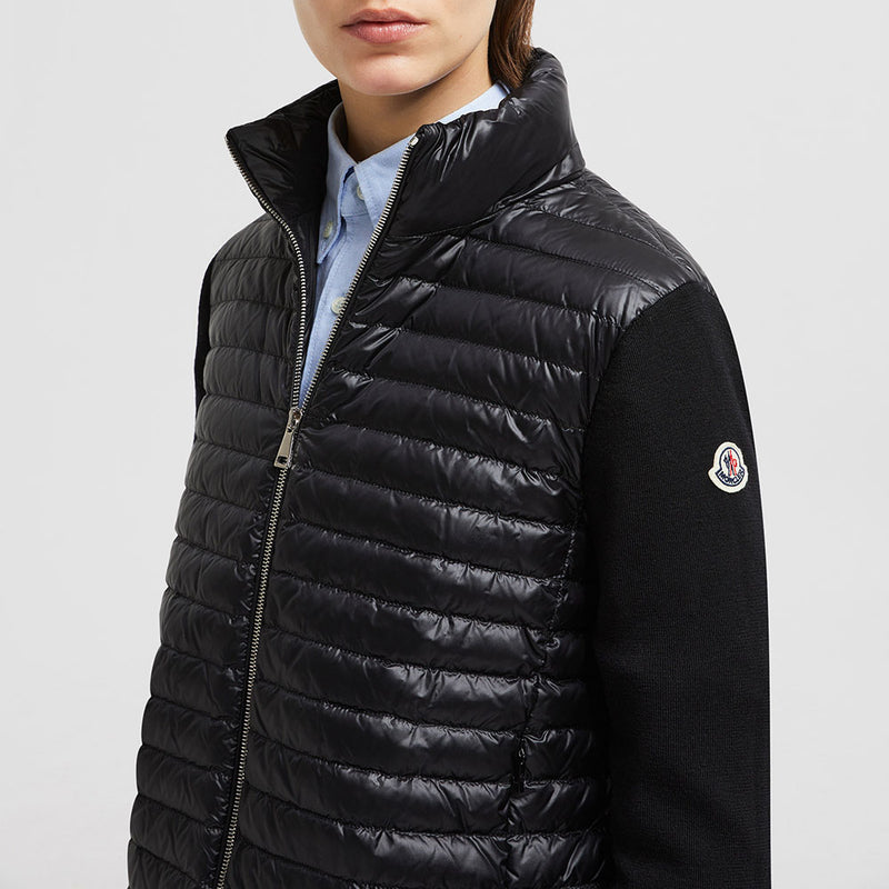 PADDED WOOL ZIP-UP CARDIGAN