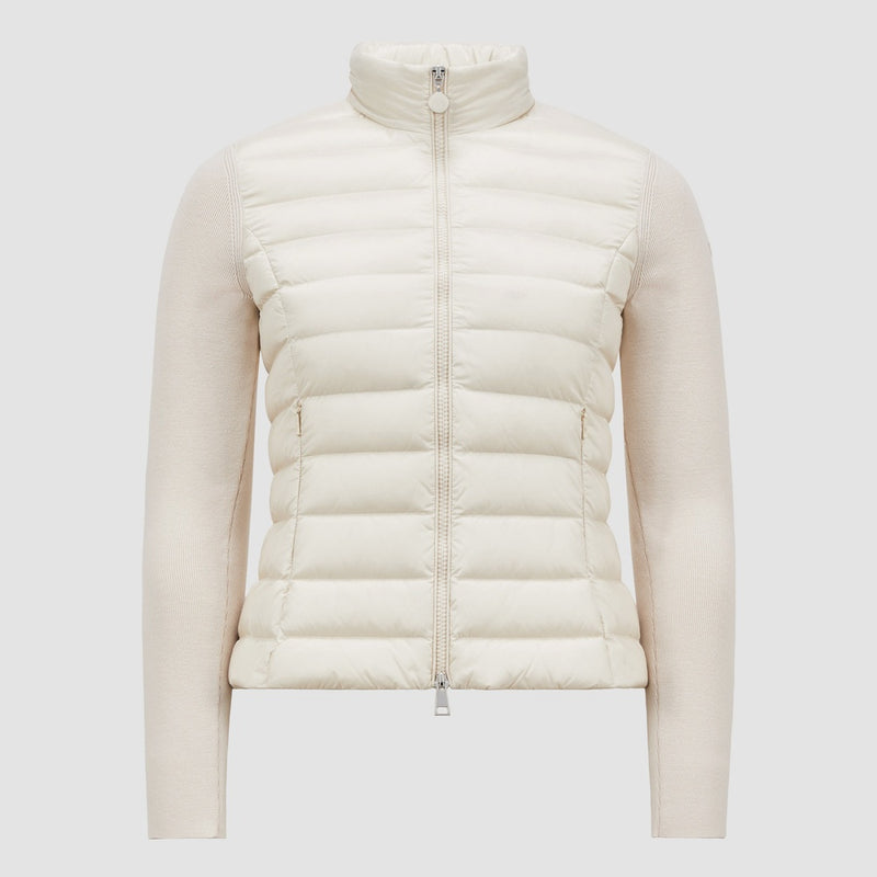 PADDED WOOL ZIP-UP CARDIGAN