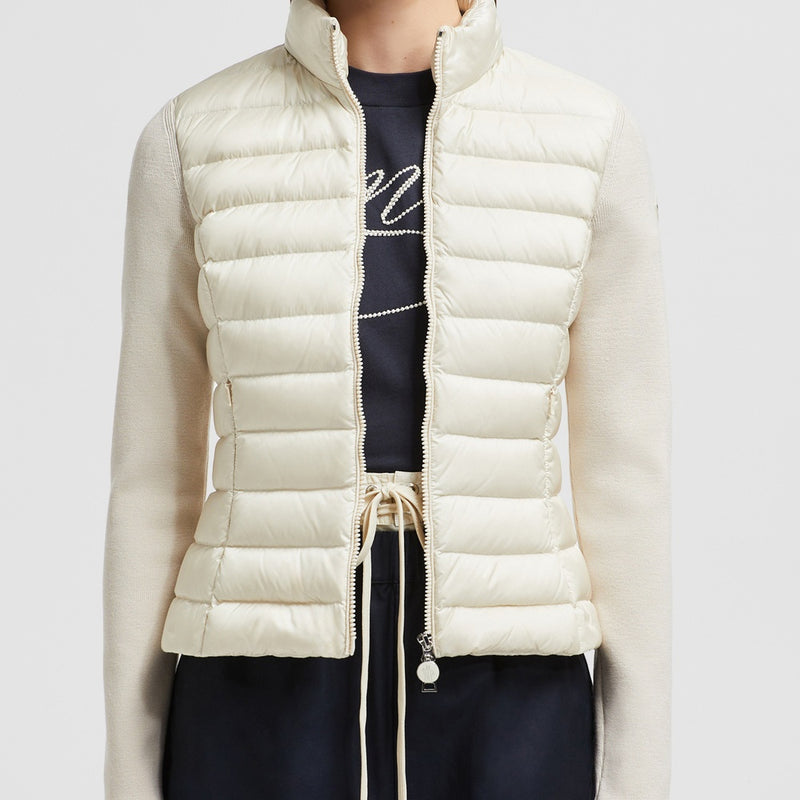 PADDED WOOL ZIP-UP CARDIGAN