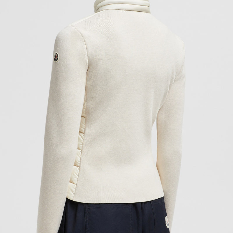 PADDED WOOL ZIP-UP CARDIGAN