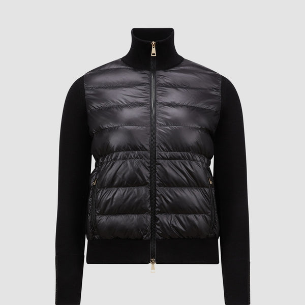 PADDED WOOL ZIP-UP CARDIGAN