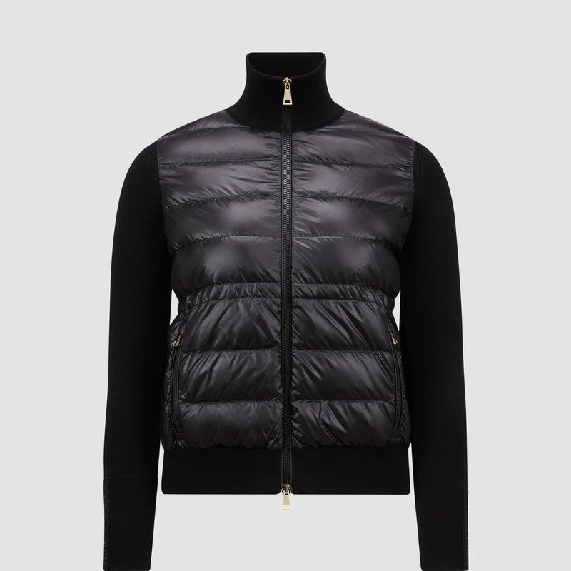 PADDED WOOL ZIP-UP CARDIGAN