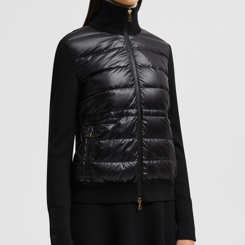 PADDED WOOL ZIP-UP CARDIGAN