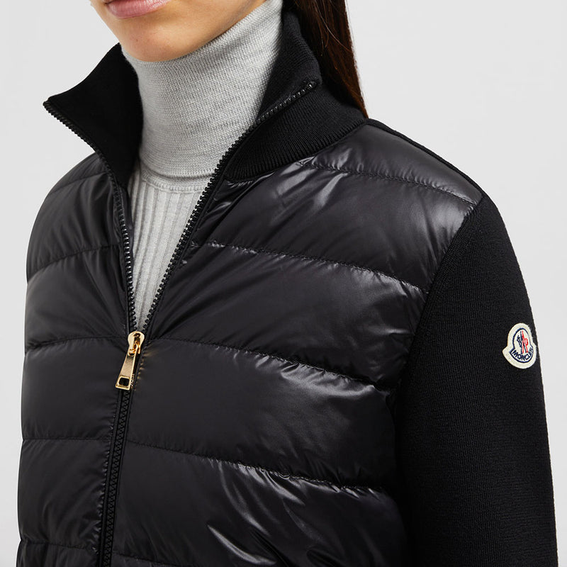 PADDED WOOL ZIP-UP CARDIGAN