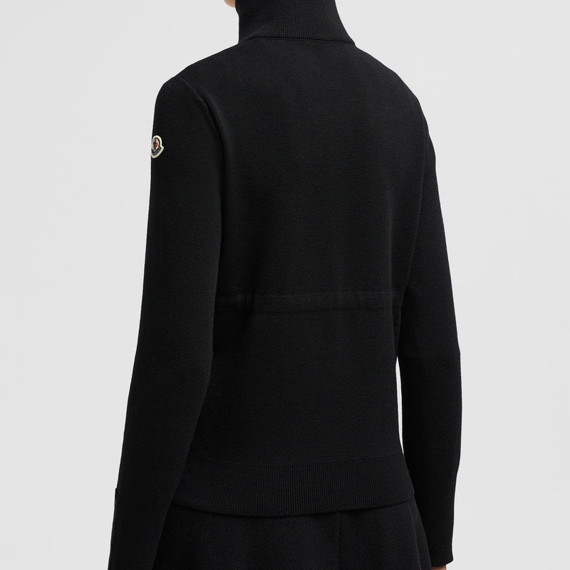 PADDED WOOL ZIP-UP CARDIGAN