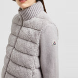 PADDED WOOL & TEDDY ZIP-UP CARDIGAN