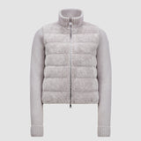 PADDED WOOL & TEDDY ZIP-UP CARDIGAN