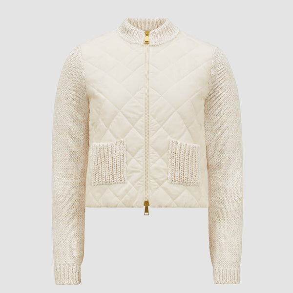 PADDED COTTON ZIP-UP CARDIGAN