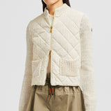 PADDED COTTON ZIP-UP CARDIGAN