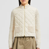 PADDED COTTON ZIP-UP CARDIGAN