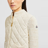 PADDED COTTON ZIP-UP CARDIGAN