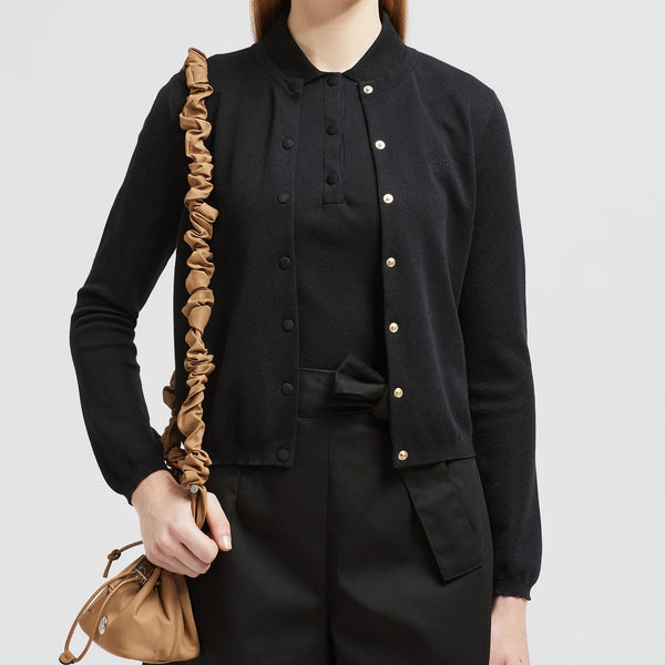 EMBROIDERED LOGO COTTON CARDIGAN