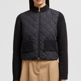 PADDED COTTON ZIP-UP CARDIGAN