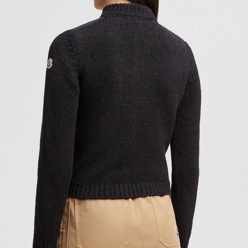 PADDED COTTON ZIP-UP CARDIGAN