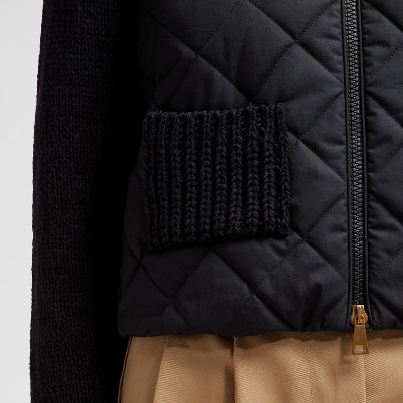 PADDED COTTON ZIP-UP CARDIGAN