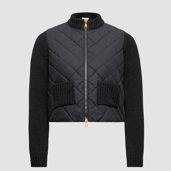 PADDED COTTON ZIP-UP CARDIGAN