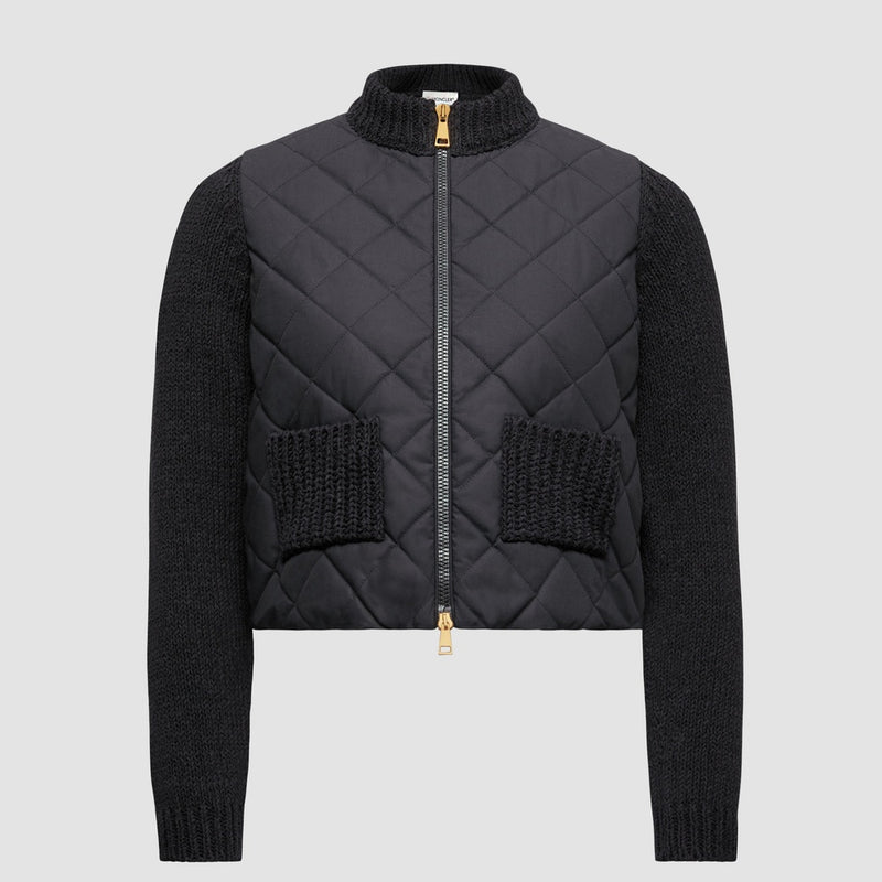 PADDED COTTON ZIP-UP CARDIGAN