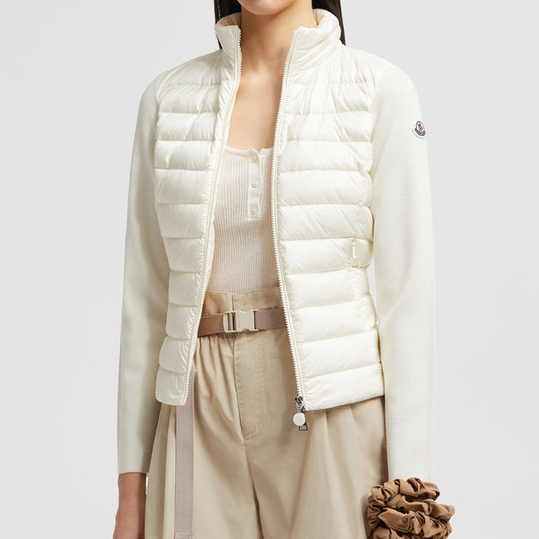 PADDED WOOL ZIP-UP CARDIGAN