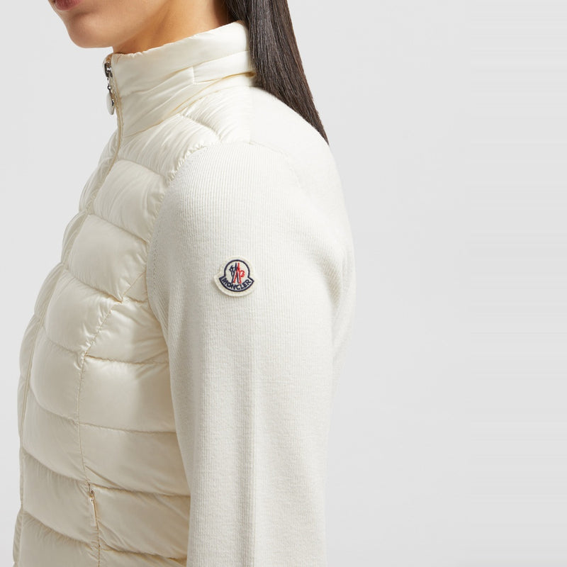 PADDED WOOL ZIP-UP CARDIGAN