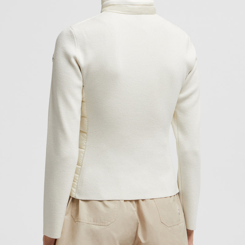 PADDED WOOL ZIP-UP CARDIGAN