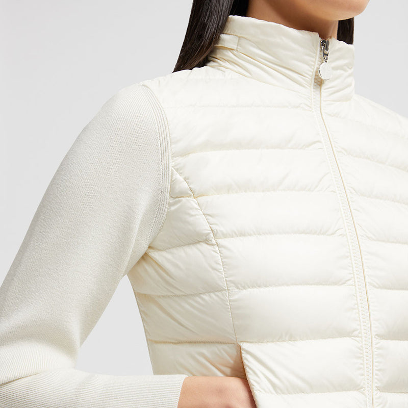 PADDED WOOL ZIP-UP CARDIGAN