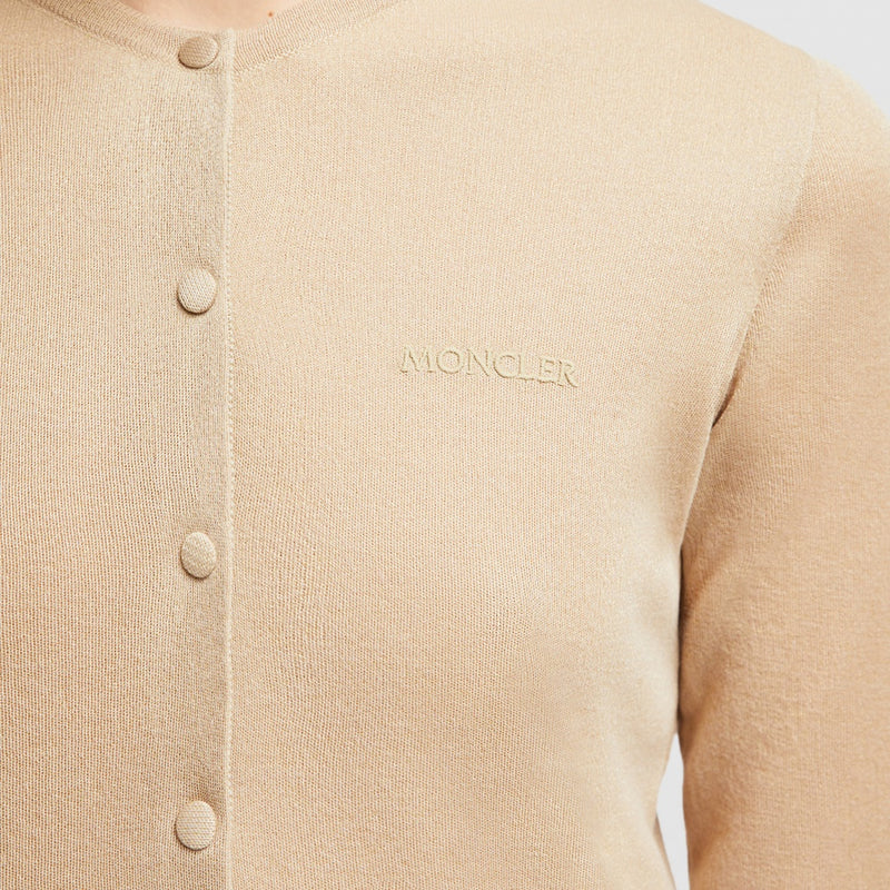 EMBROIDERED LOGO COTTON CARDIGAN